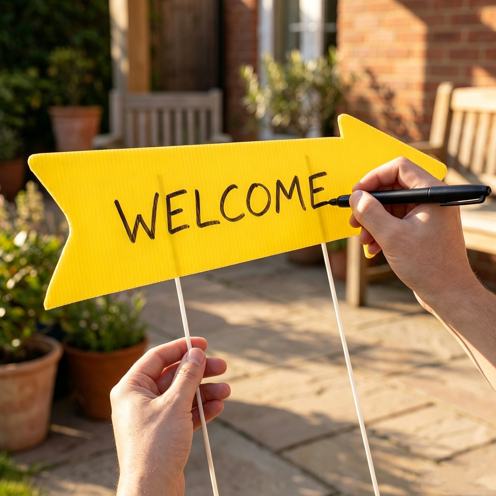 10 Adet Boş Sarı Ok İşareti Ol - Yard Sign Blank incelemesi ve fiyatı